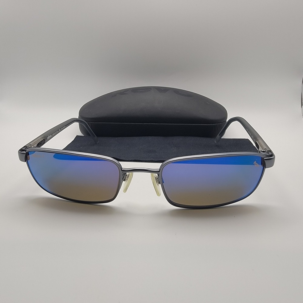 Revo 3005 084-S/62 Sunglasses Men 54mm Gunmetal Blue Water Polarized Italy Metal
